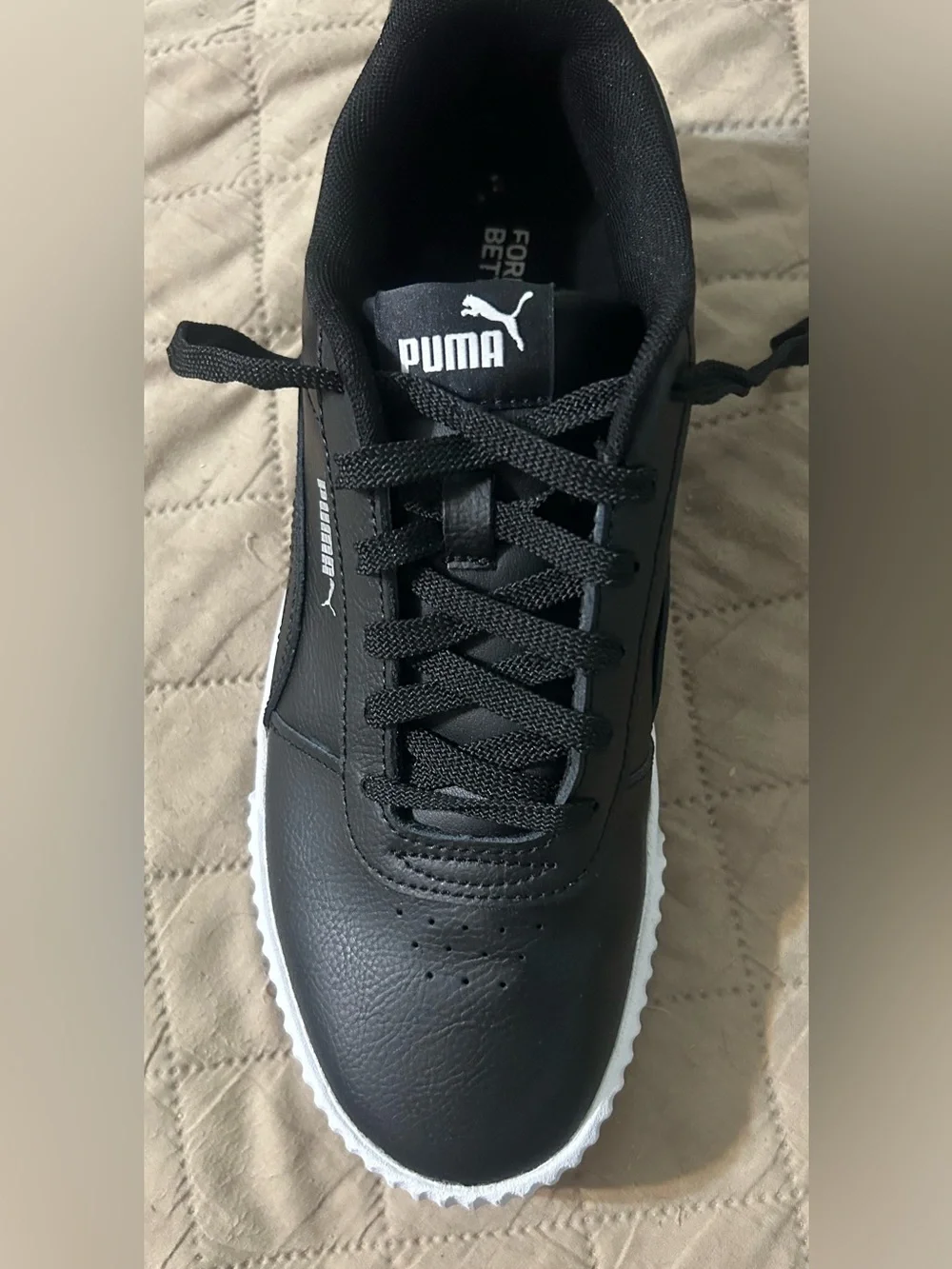 PUMA Carina 2.0 Black White Platform Sneakers Women's Size 10